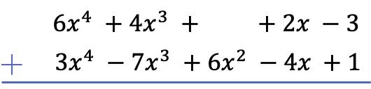 ejemplos de suma de polinomios