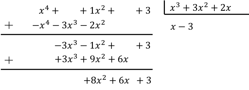 ejemplo de una division de 2 polinomios