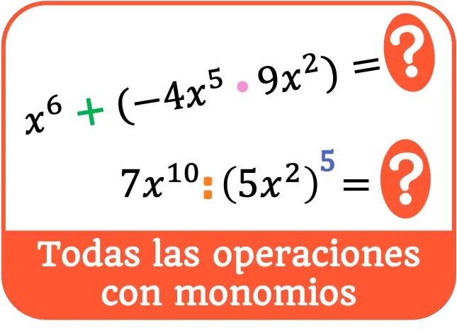 operaciones con monomios